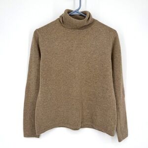 Lauren Ralph Lauren Brown Merino Wool Cashmere Angora Turtleneck Sweater Large